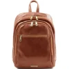 2 Compartments Leather Backpack