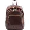 2 Compartments Leather Backpack