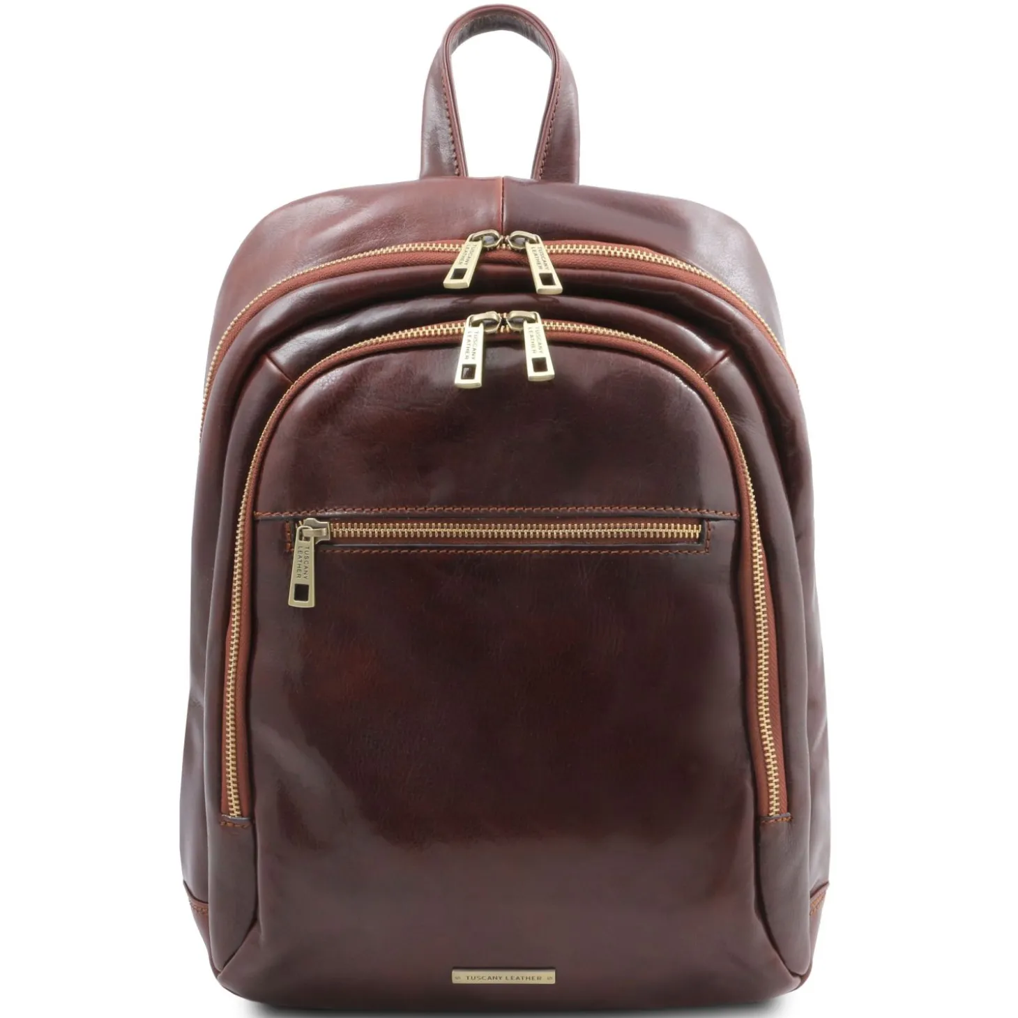 2 Compartments Leather Backpack