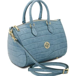 Croc Print Leather Duffle bag