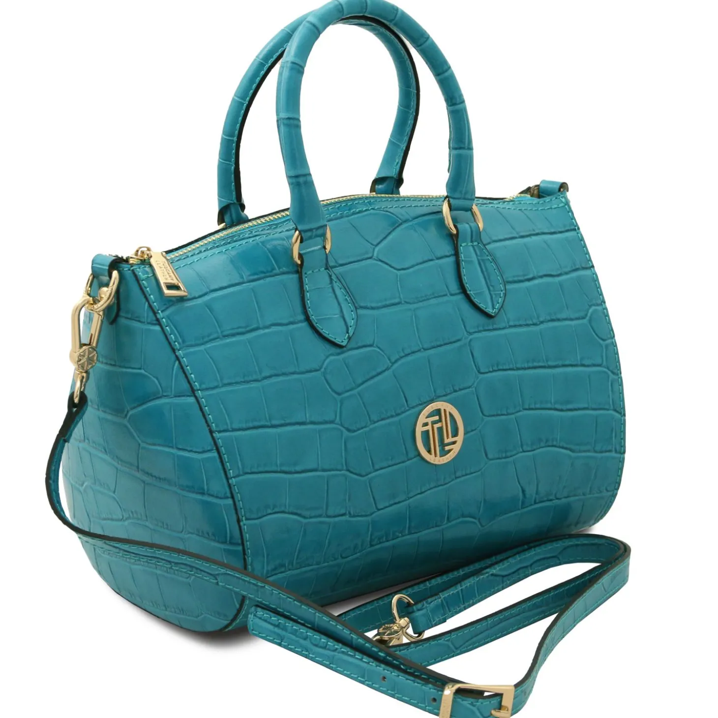 Croc Print Leather Duffle bag