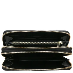 Double zip Around Leather Wallet