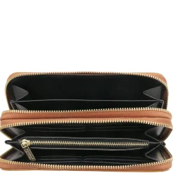 Double zip Around Leather Wallet