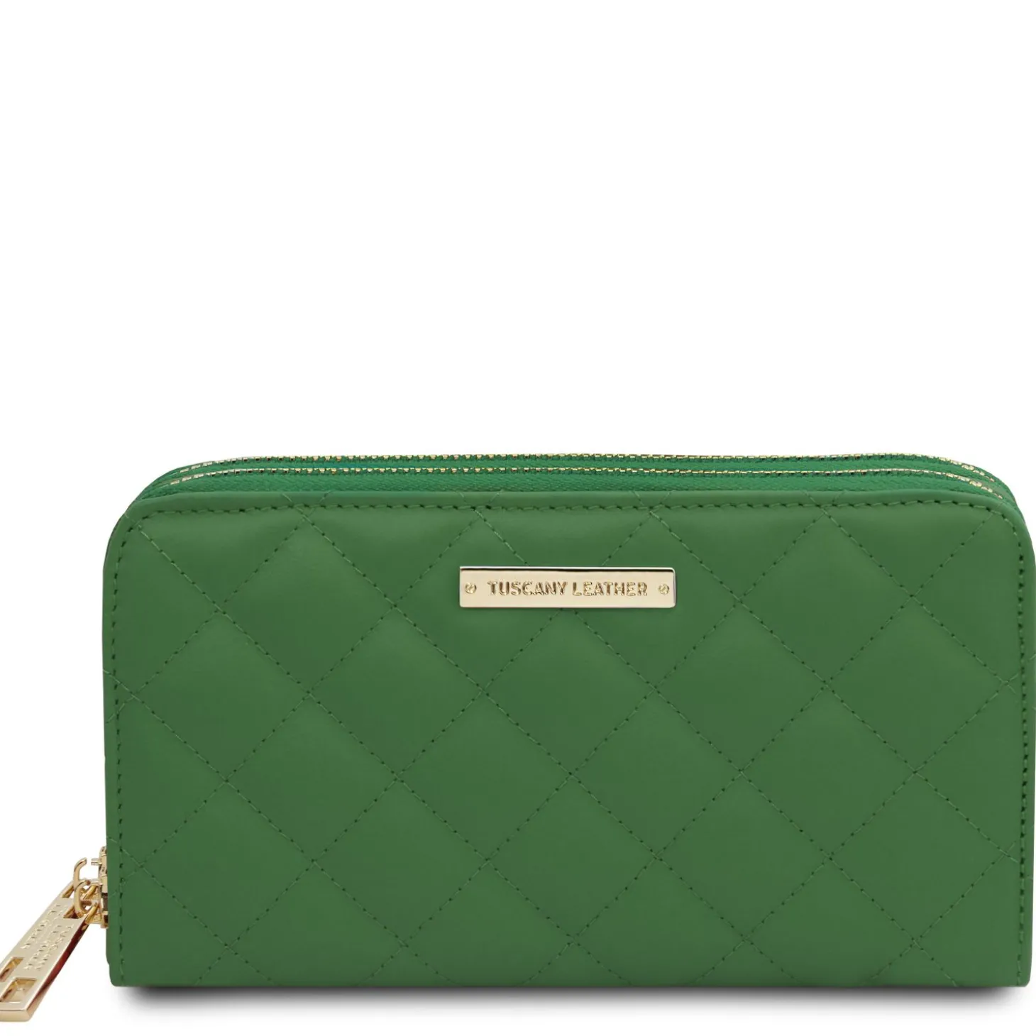 Double zip Around Soft Leather Wallet