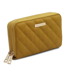 Double zip Around Soft Leather Wallet