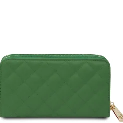 Double zip Around Soft Leather Wallet
