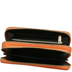 Double zip Around Soft Leather Wallet