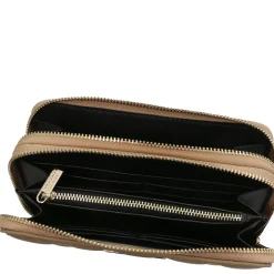 Double zip Around Soft Leather Wallet
