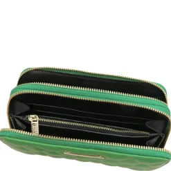 Double zip Around Soft Leather Wallet