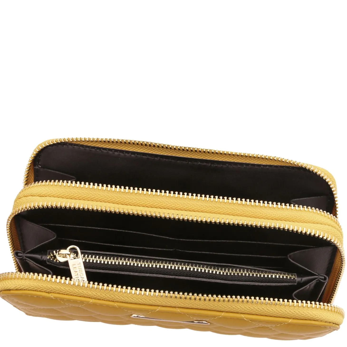 Double zip Around Soft Leather Wallet
