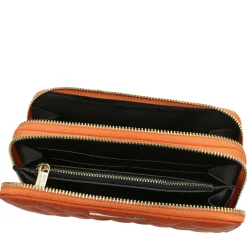 Double zip Around Soft Leather Wallet
