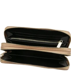 Double zip Around Soft Leather Wallet