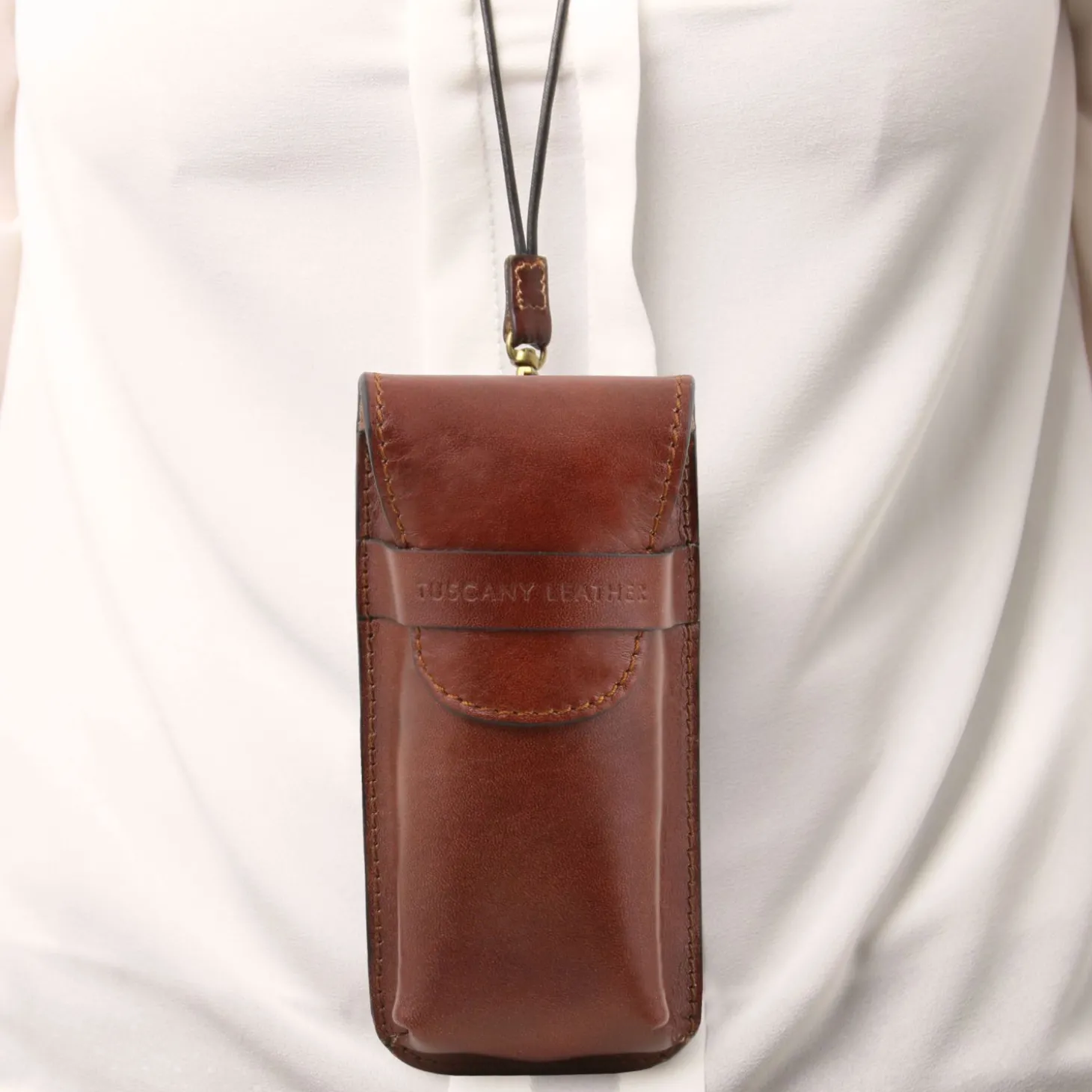 Exclusive Leather Eyeglasses/Smartphone Holder Large Size