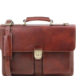 Leather Briefcase 3 Compartments