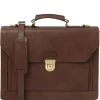 Leather Briefcase 3 Compartments