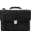 Leather Briefcase 3 Compartments