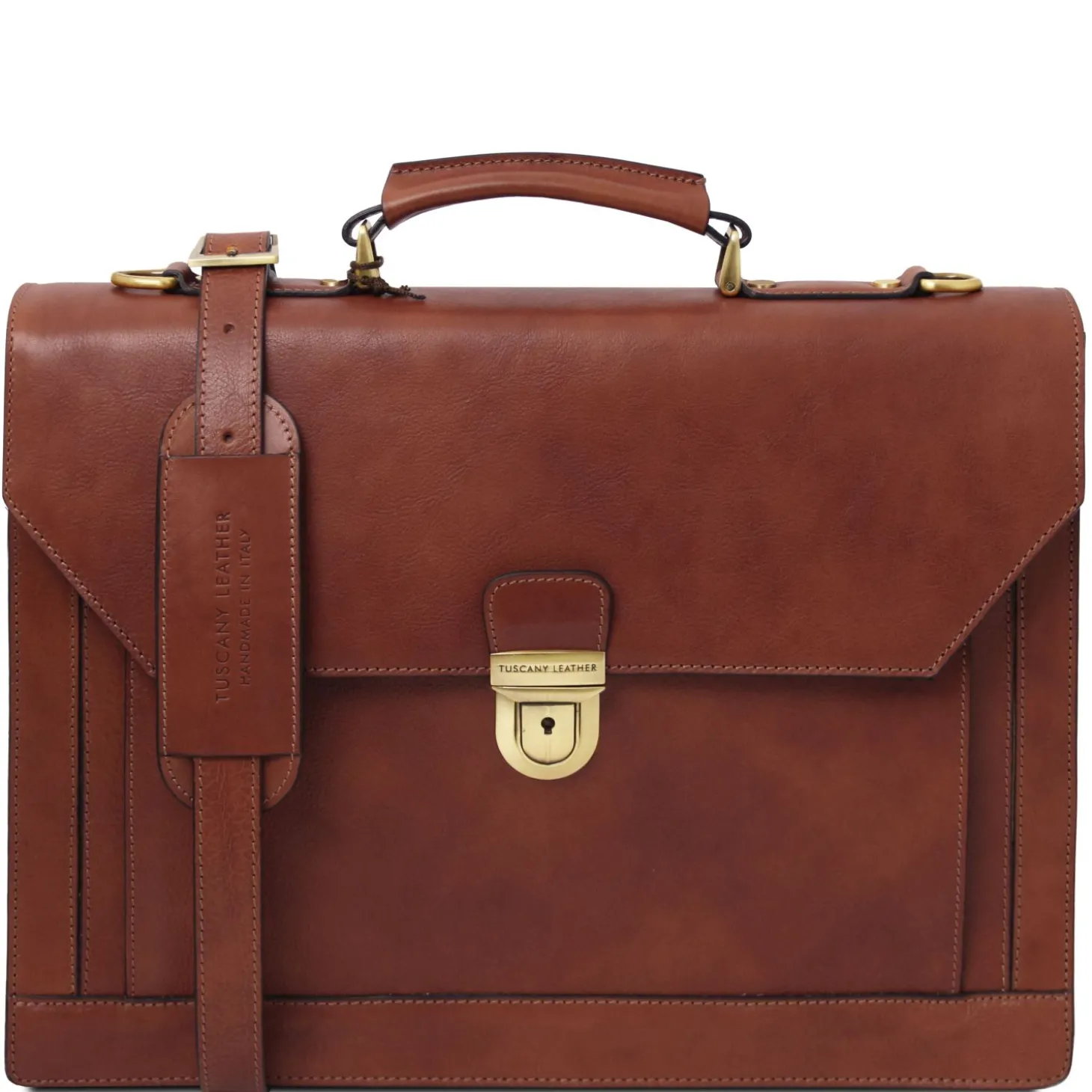 Leather Briefcase 3 Compartments