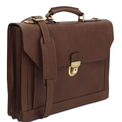 Leather Briefcase 3 Compartments