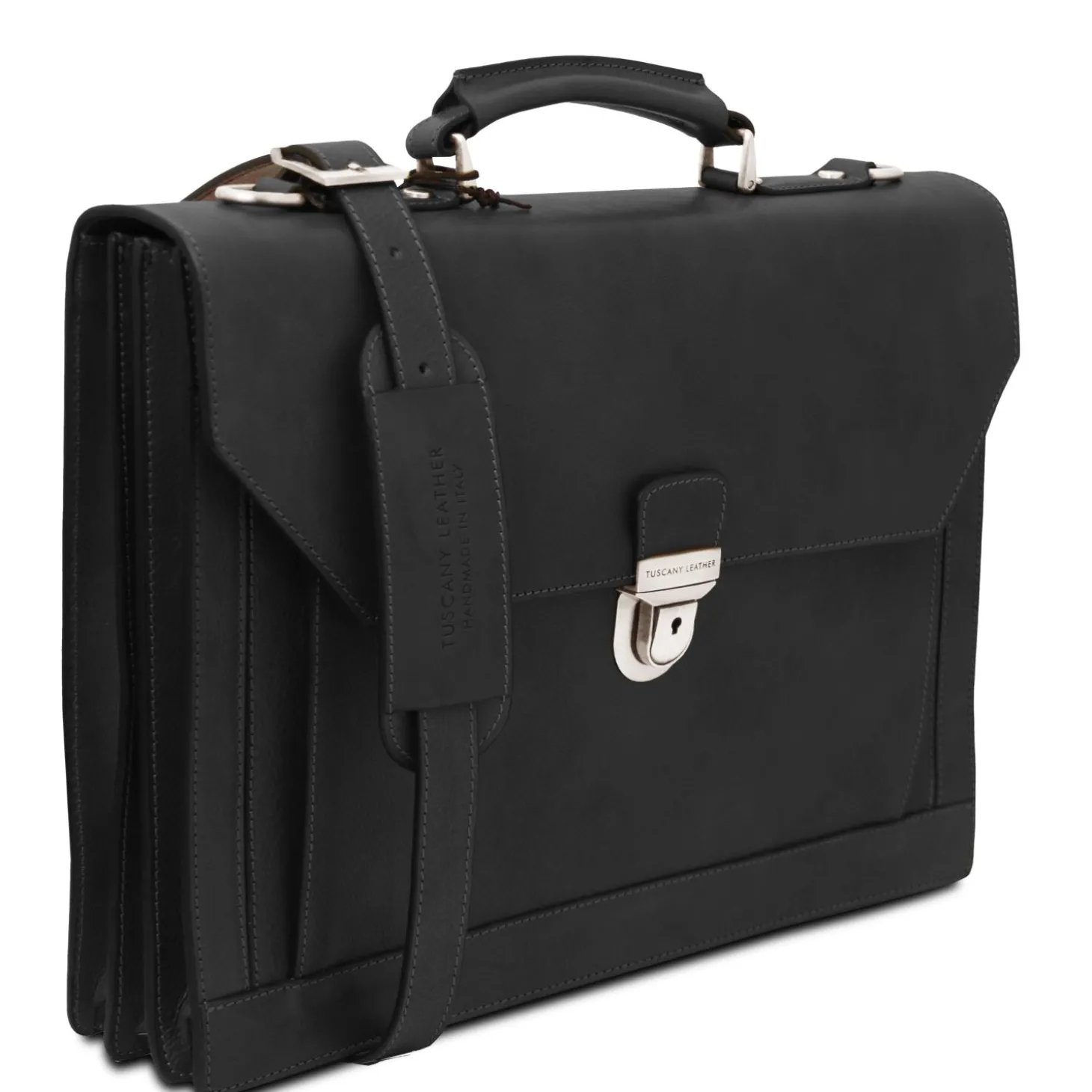Leather Briefcase 3 Compartments