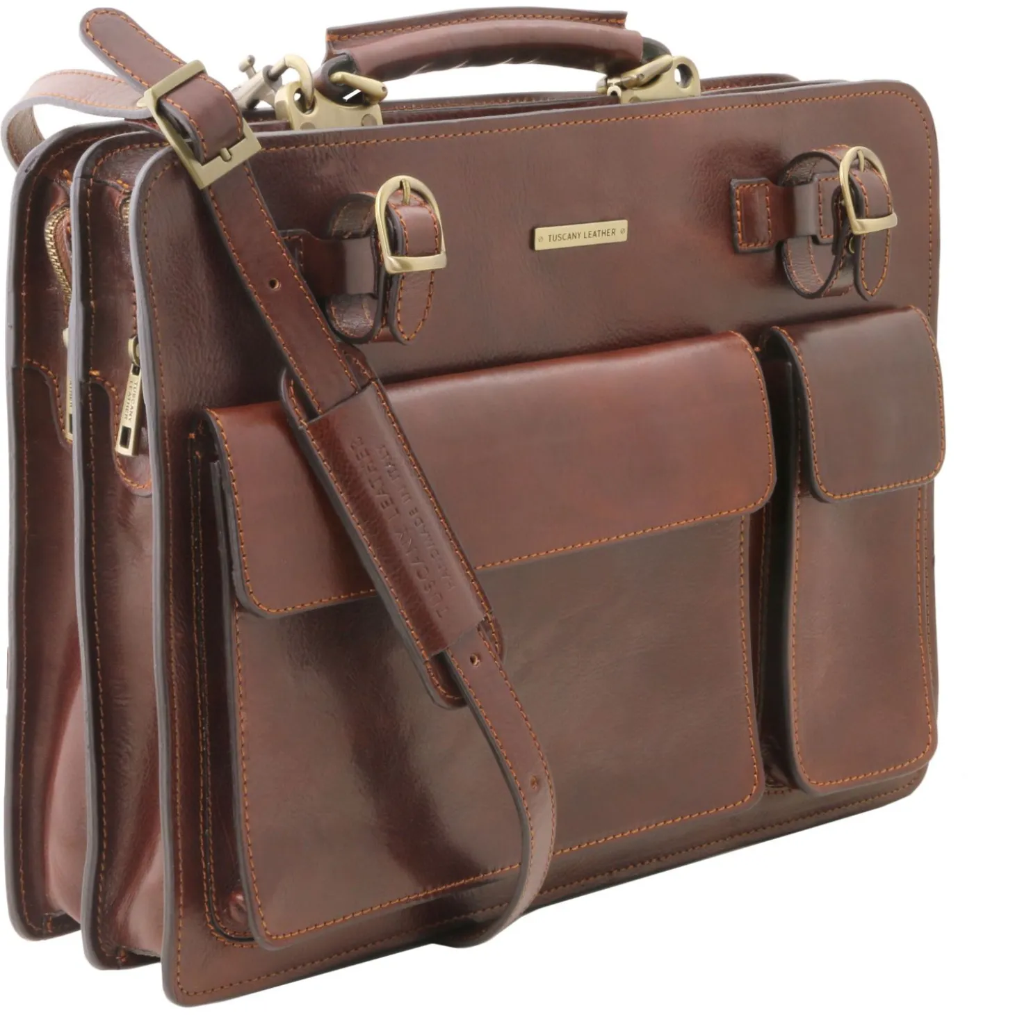 Leather Briefcase 2 Compartments