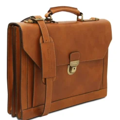 Leather Briefcase 3 Compartments