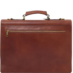 Leather Briefcase 3 Compartments