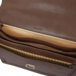 Leather Briefcase 3 Compartments