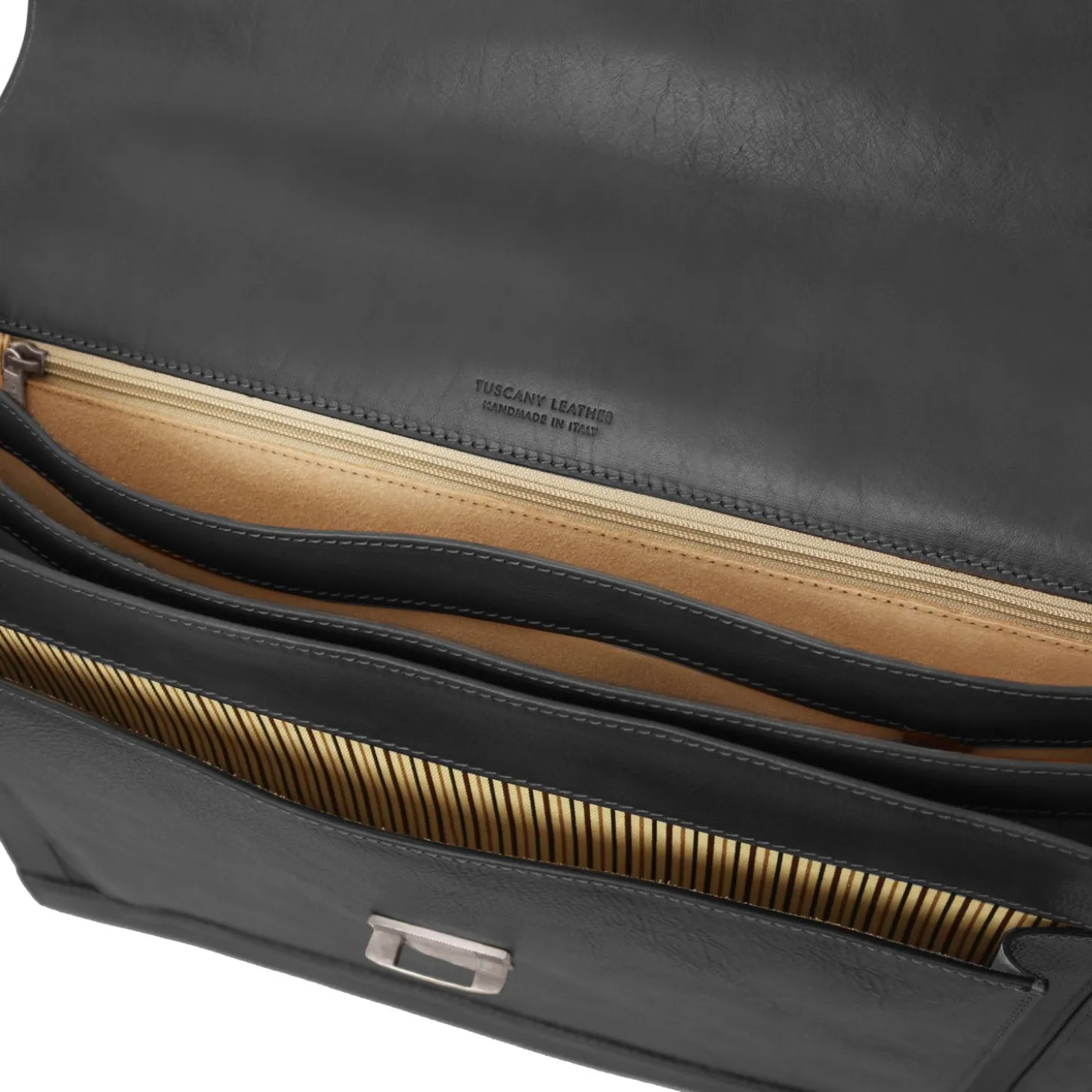 Leather Briefcase 3 Compartments