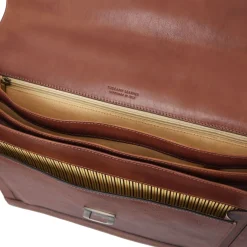 Leather Briefcase 3 Compartments