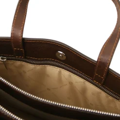 Leather Briefcase 3 Compartments for Women