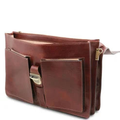 Leather Briefcase 3 Compartments