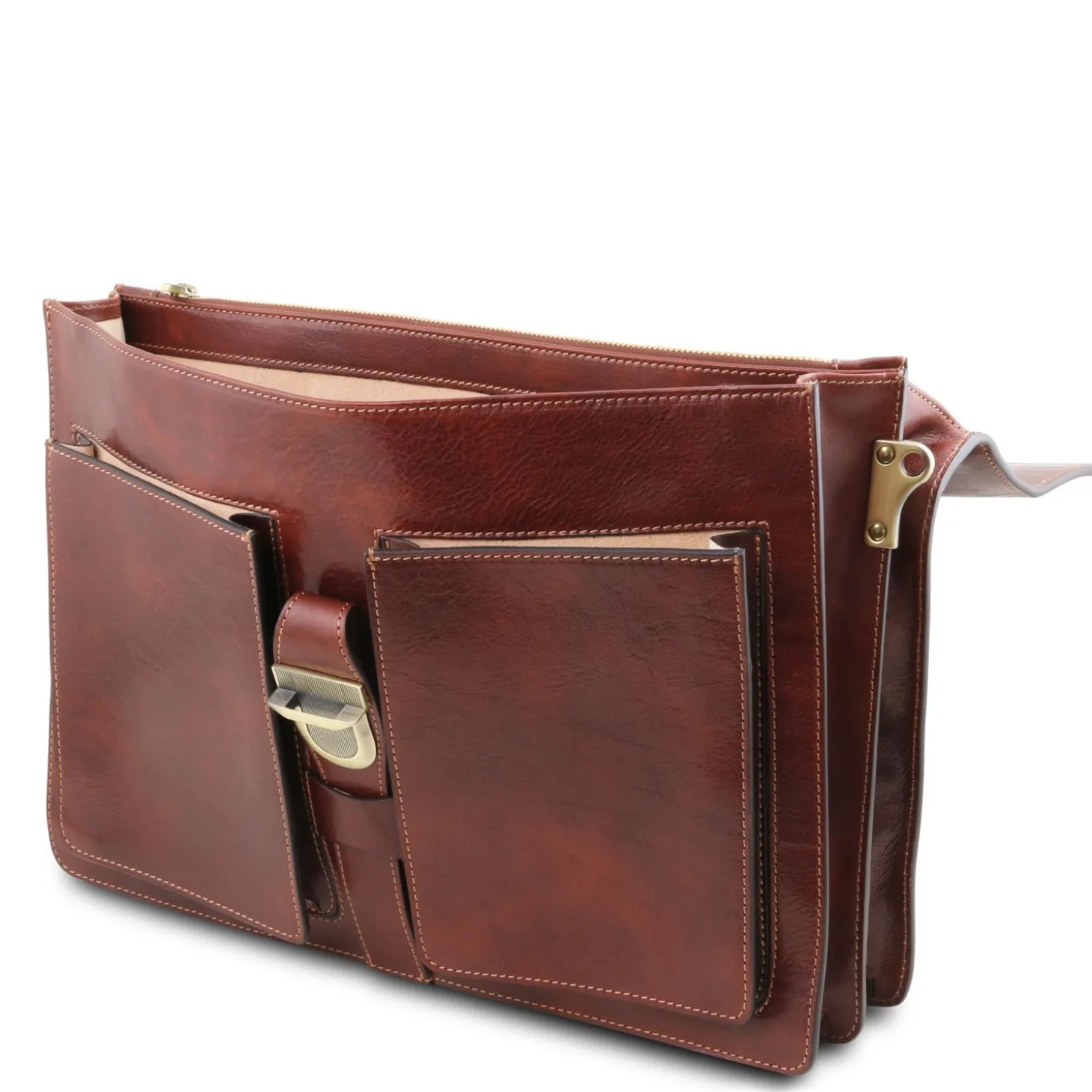 Leather Briefcase 3 Compartments
