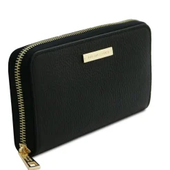 Leather Bucket bag and Exclusive zip Around Leather Wallet