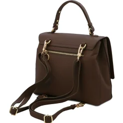 Leather Convertible Backpack Handbag