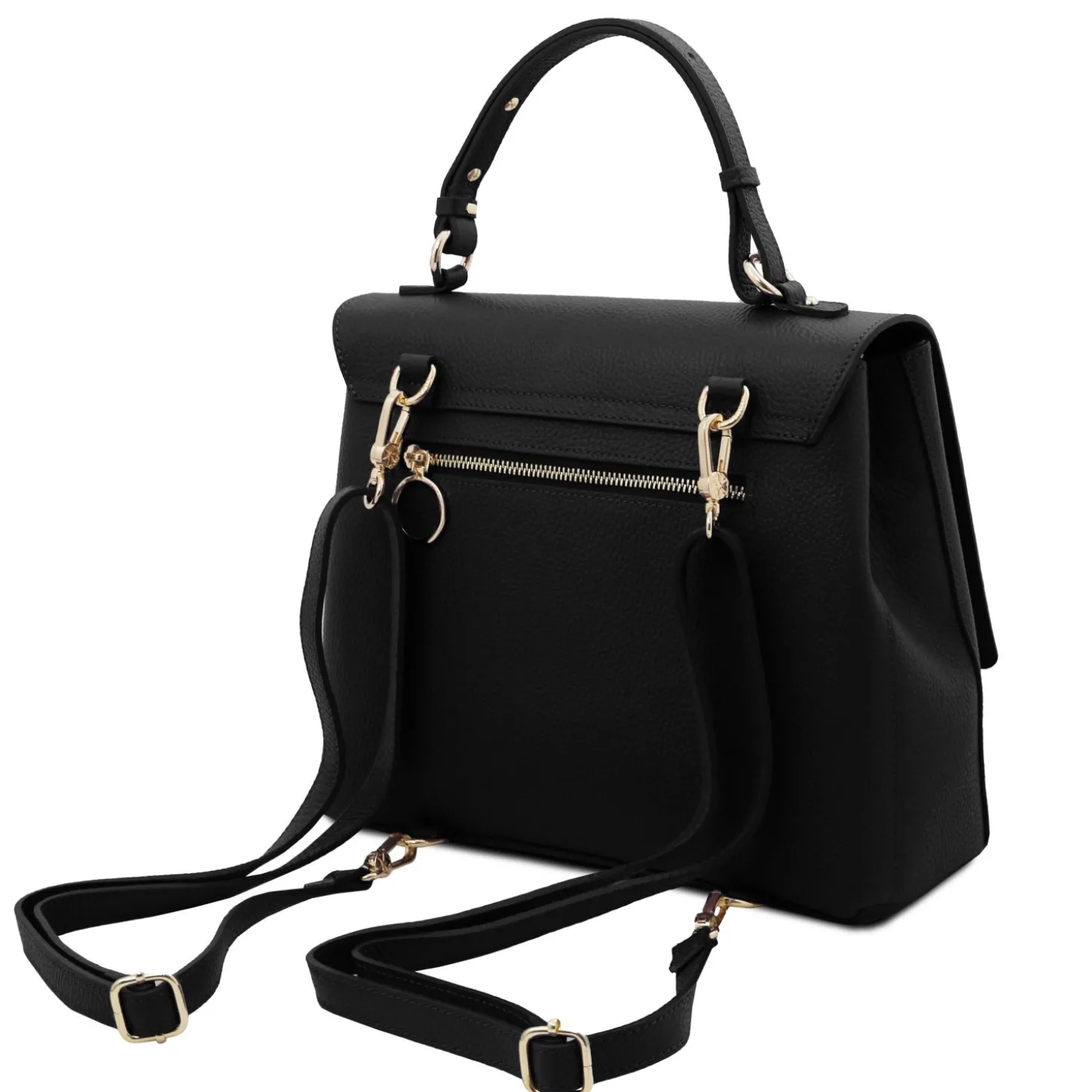 Leather Convertible Backpack Handbag