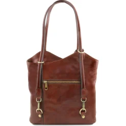 Leather Convertible Backpack Shoulderbag