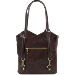 Leather Convertible Backpack Shoulderbag