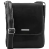 Leather Crossbody bag for men With Front zip