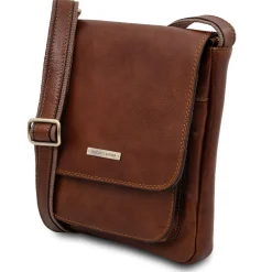Leather Crossbody bag for men With Front Pocket
