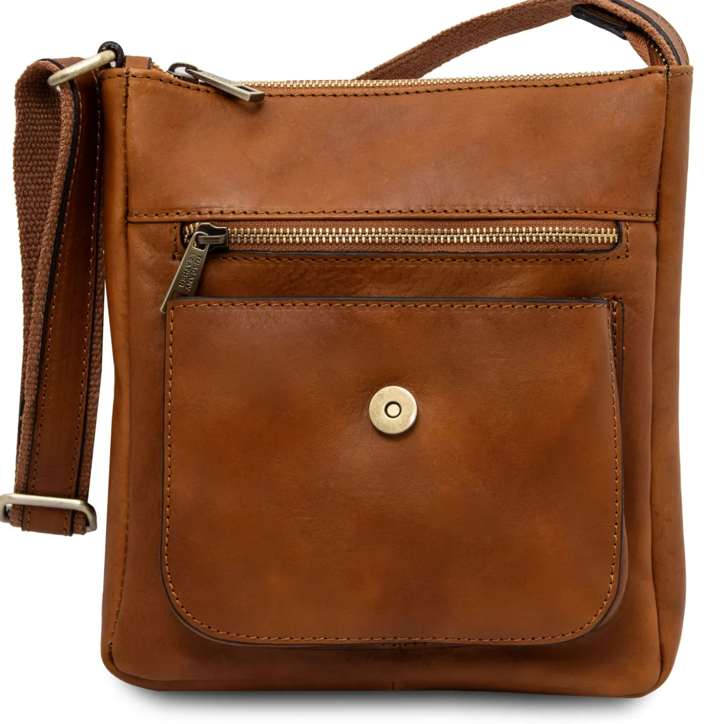 Leather Crossbody bag for men With Front Pocket