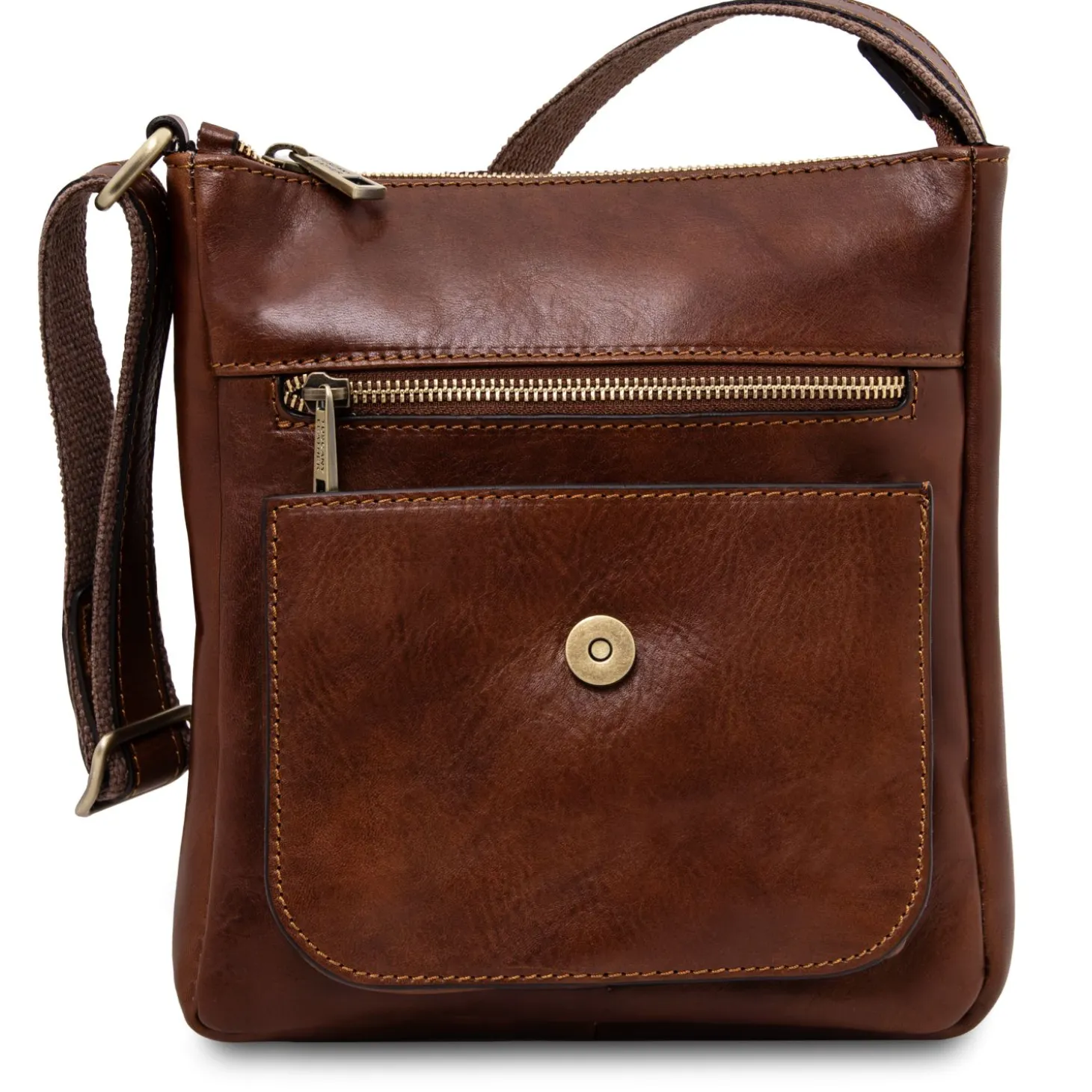 Leather Crossbody bag for men With Front Pocket