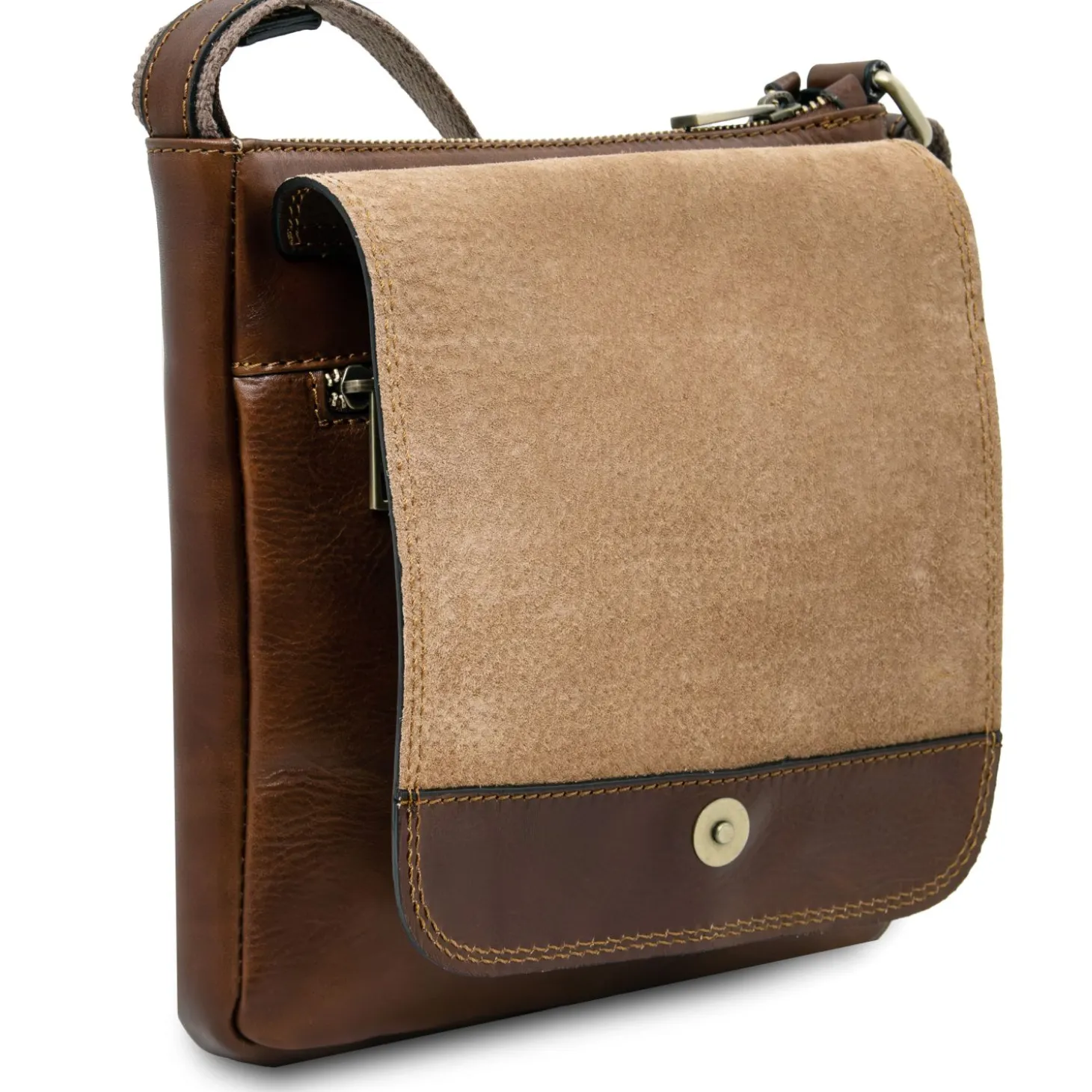 Leather Crossbody bag for men With Front Pocket
