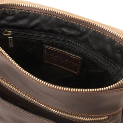 Leather Crossbody bag for men With Front Pocket