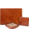 Leather Desk pad With Inner Compartment, Mouse pad and Valet Tray