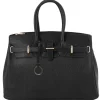 Leather Handbag With Golden Hardware