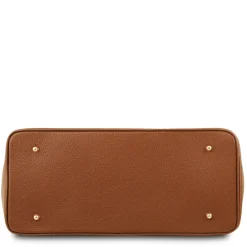 Leather Handbag With Golden Hardware