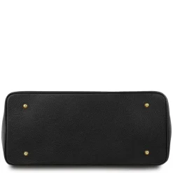 Leather Handbag With Golden Hardware