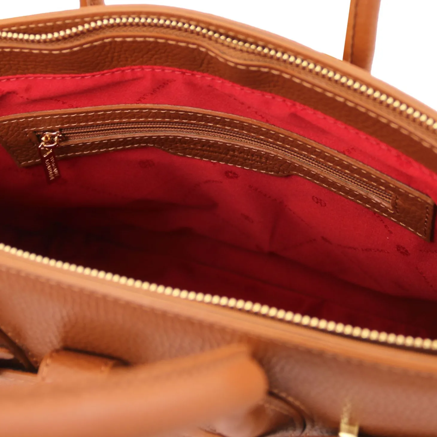 Leather Handbag With Golden Hardware