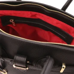 Leather Handbag With Golden Hardware