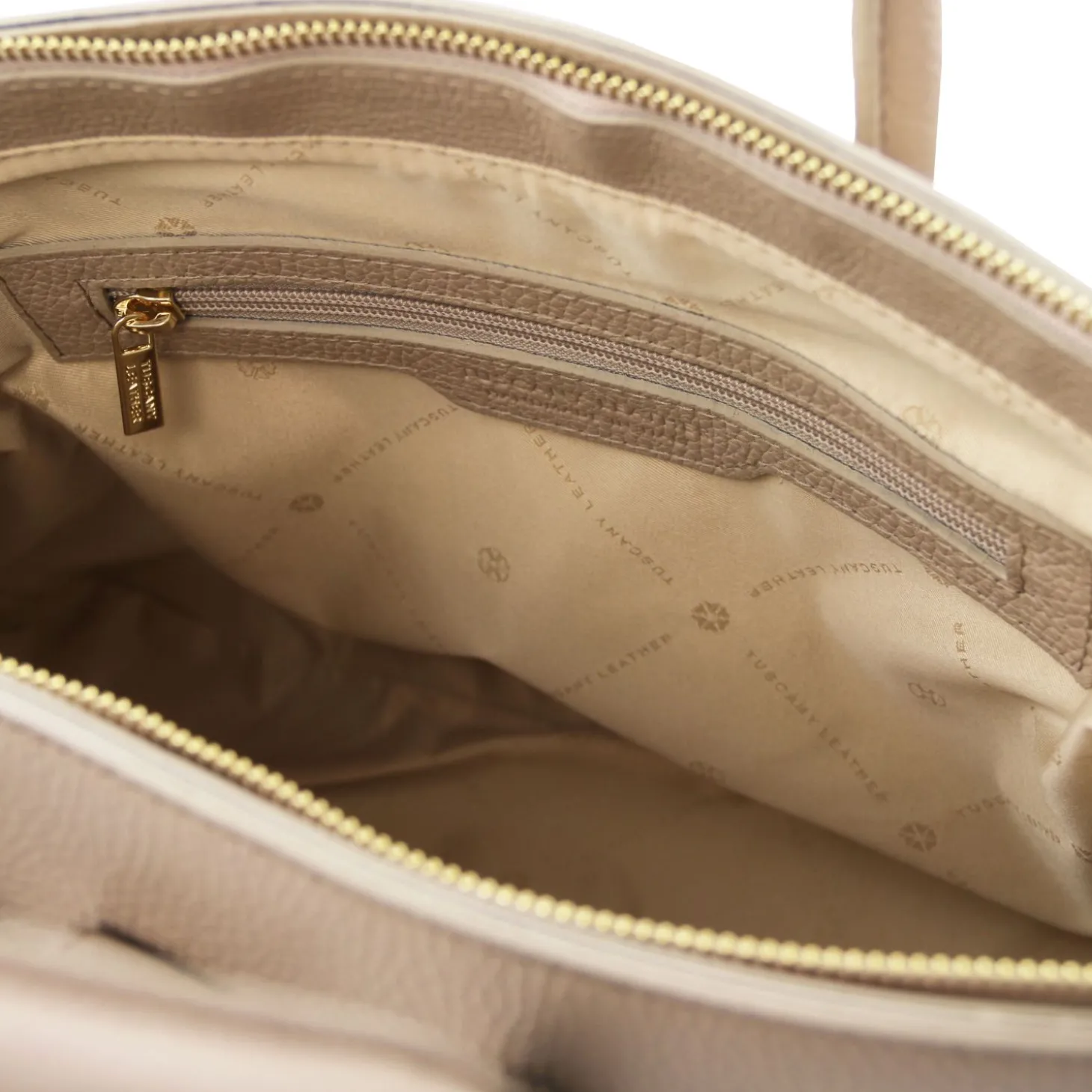 Leather Handbag With Golden Hardware